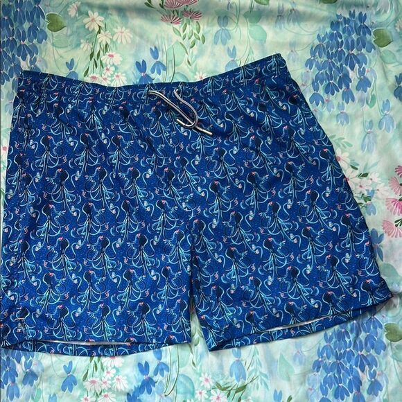 Peter Millar Seaside Collection Blue Octopus Swim Trunks - XXL - Picture 1 of 8